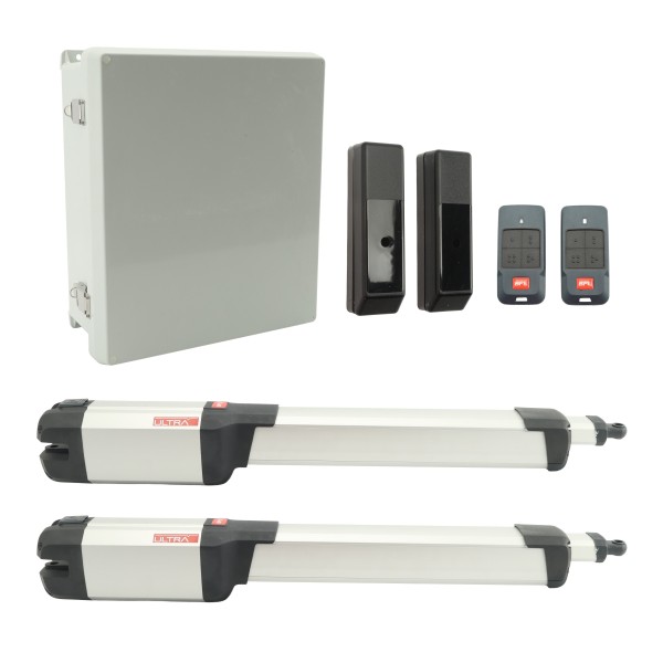 BFT Kustos BT L Dual Swing Gate Opener Kit, Battery Back-Up (Large Enclosure) - KLEBR93531705 (Swing Operators)