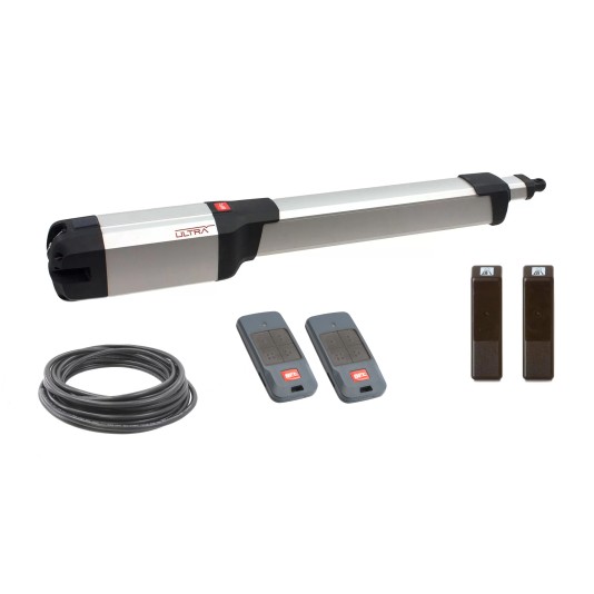 BFT Kustos Ultra BT A40 Single Kit (Includes 1 Opener, FL130B Wired Photocell, 2 MITTOs, & 6 ft. Cable) - R935317 00004 (Swing Operators)