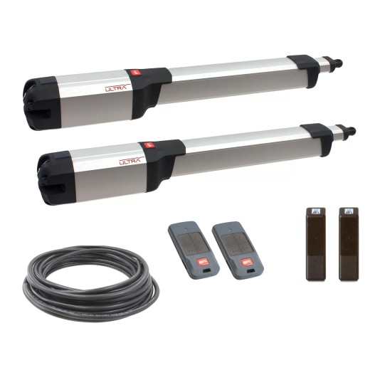 BFT Kustos Ultra BT A40 Dual Kit (Includes 2 Openers, FL130B Photocell, 2 MITTOs, & 35' Cable) - R935317 00005 (Swing Operators)